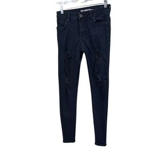 Riflessi Black Distressed Skinny Jeans Casual Denim‎
